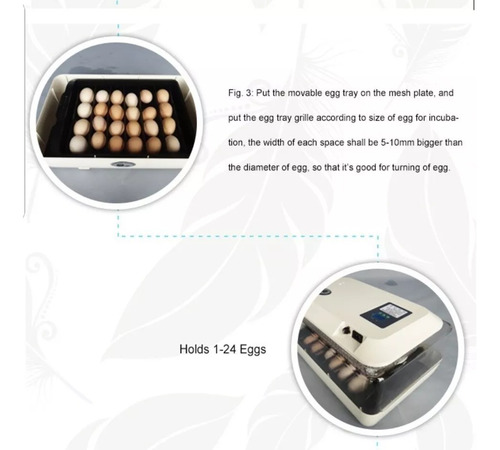 Imagen 6 de 6 de Incubadora Nacedora Automática De 24 Huevos De Gallina