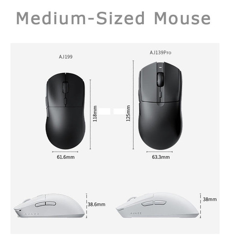 Ratón Inalámbrico Aj139 Pro Ratón De Juego Paw3395 De Tres M