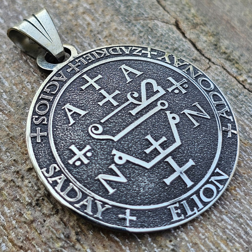 Dije Sello Del Arcángel Zadquiel En Plata 925 By Amarrarte A - Tamaño 15mm