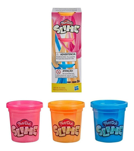 Play Doh Slime Pack Tres Colores - Rosa Narajo Celeste