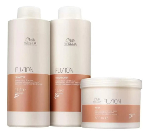 Kit Fusion Shampoo, Condicionador 1l E Mascara 500ml - Wella
