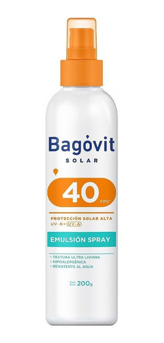 Bagovit Solar Spray Emulsión Textura Liviana Fps 40 X200 G