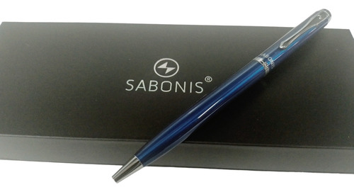 Bolígrafo Sabonis Urban Oficce Trazo Medio Con Estuche Tinta Negro Exterior Azul