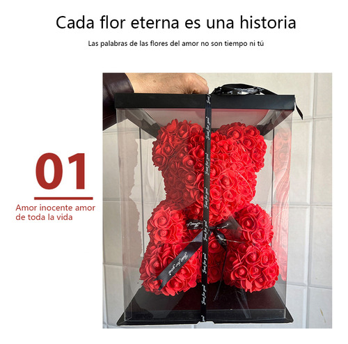 Flores De La Inmortalidad Rose Bear Regalo Creativos