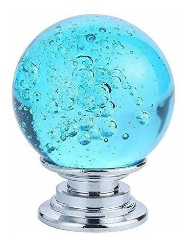 Tiradores Para Muebles Esfera De Cristal 3cm Aqua Cromo X 10