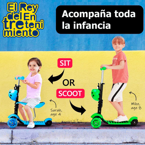 Monopatin Tripatín Buggy Infantil C/ Asiento Y Guía - El Rey