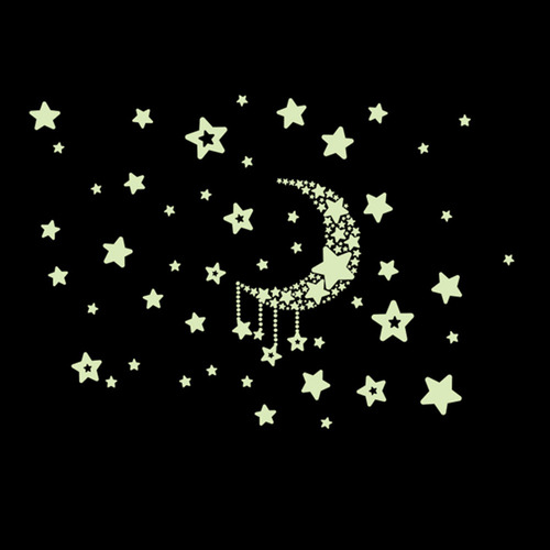 . Adesivos Luminosos Diy Estrelas Lua Céu Noturno Para D
