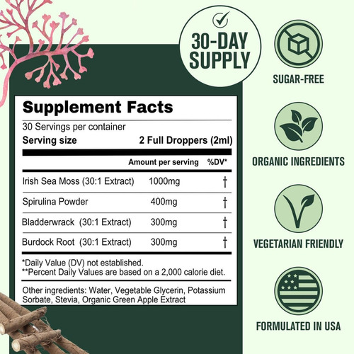 Suplemento Betterbrand Betterlungs Sea Moss Tincture Drops