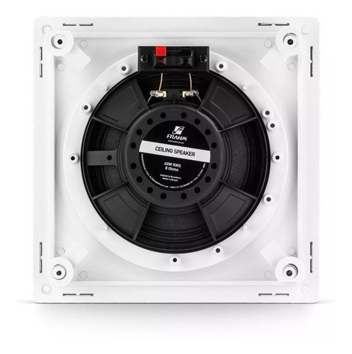 Arandela Quadrada 6 Som Ambiente Embutir Teto Gesso Auto Falante Full Range Borderless 40w Rms Frahm