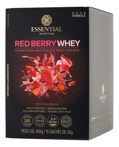 Red Berry Whey 30g Essential Nutrition 15 Sachês