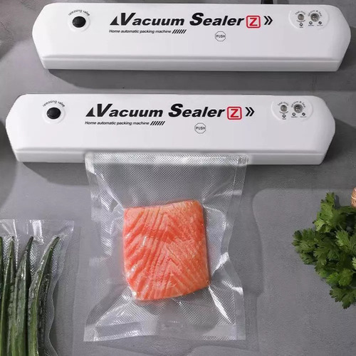 Selladora Automática De Alimentos Al Vacío Blanca + Bolsas