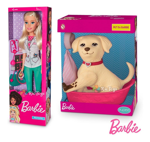 Barbie Linha Veterinária Com Cachorrinho Pet Para Banho