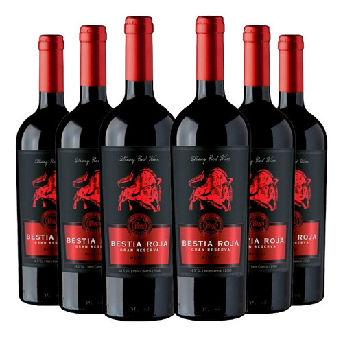 6 Vinos Bestia Roja Gran Reserva Merlot