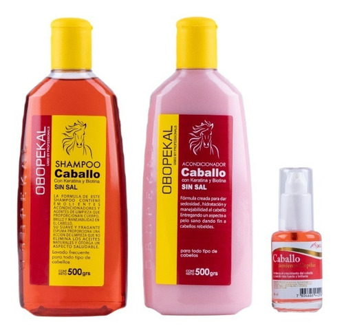 Obopekal® Shampoo Acondicionador De Caballo Sin Sal + Aceite