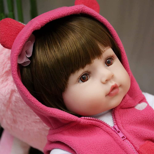Muñeca Reborn Bebé Silicona 47 Cm Cuerpo Algodón