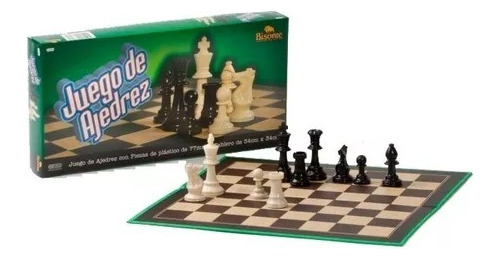 Juego Ajedrez Tablero 34 X 34 Con Piezas De Plastico 77 Mm