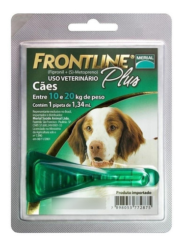 Antipulga E Carrapato Frontline Plus Cães 10 A 20kg 1 Pipeta