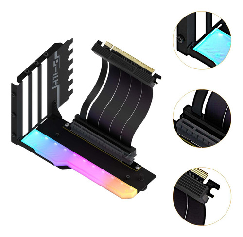 Soporte Vertical Para Tarjeta Gráfica, Negro Con Luz