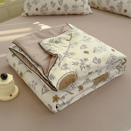 Colcha De Verano De Algodón Lavado Con Estampado Liso D 9641