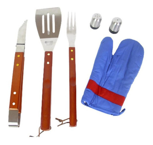Kit Parrillero Compuesto Por 7 Piezas Incluido Bolso Protec