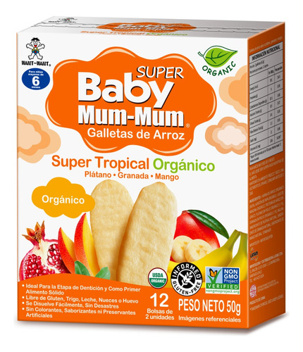 Galletas De Arroz Super Baby Mum Mum Tropical Orgánica 50g