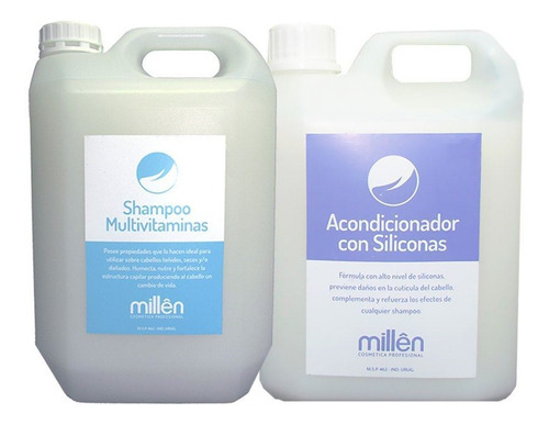 Pack Shampoo Vitaminas 5 Litros + Acondicionador 5l Limpieza