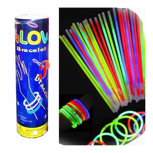 100 Pulsera Neon Glow Stick Batucada Tik Tok Partynices