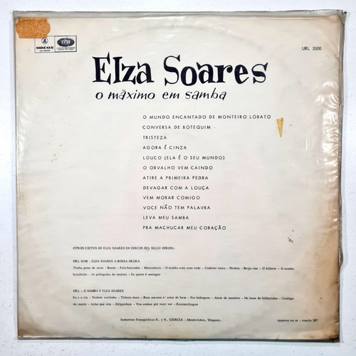 Elza Soares - O Maximo Em Samba (1967) Uruguay - Vinilo / Lp (Usado)