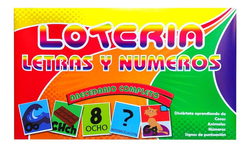 Juego De Mesa Didáctico Lotería Letras Y Números Para Niños