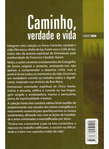 Caminho, Verdade E Vida, De Chico Xavier . Coleção Fonte Viva, Vol. 1. Editora Feb