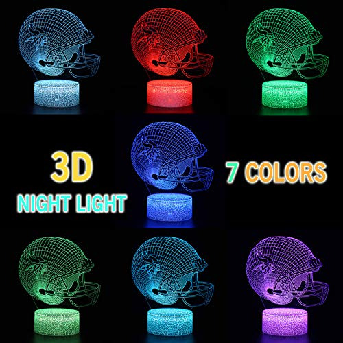 Casco 3d Con Luz Nocturna Y 7 Colores Decorativos