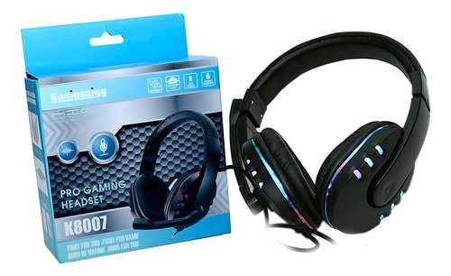 Fone De Ouvido Gamer Konigsigg C/ Led P/ Jogar No Xbox One S Cor Preto Cor Da Luz Azul-turquesa