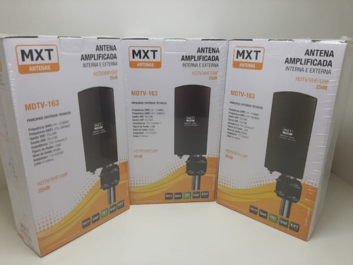 Antena Digital Hdtv Interna E Externa Amplificada Mdtv-163