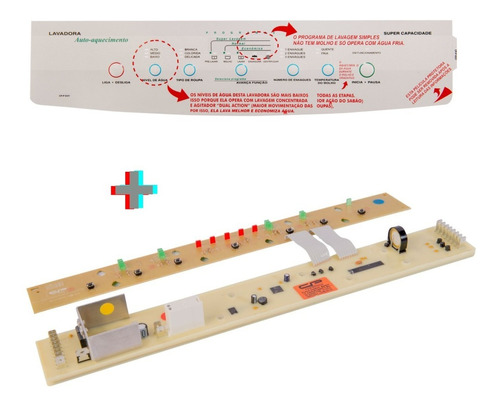 Placa Eletrônica Lavadora Brastemp Bwq24 C/ Aq. + Membrana