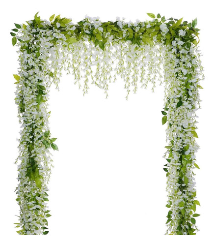 Wisteria Artificial Flowers Garland 4pcs  28 8ft White ...