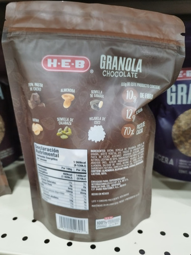 Bolsa De Granola Chocolate Heb De 340 G C/u