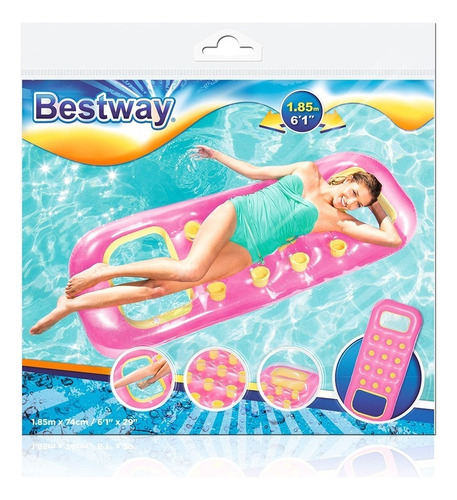 Colchoneta Inflable Doble Ventana - Charrua Color Rosado