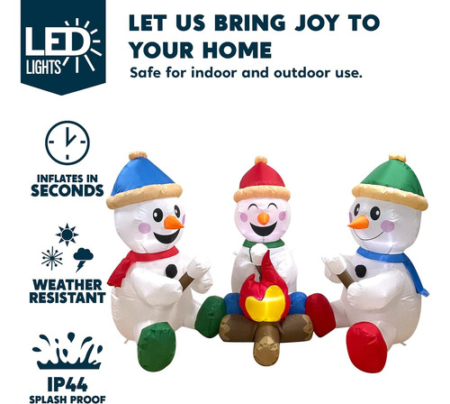 Muñeco De Nieve Inflable Navideño De 18 Metros Para Jardín