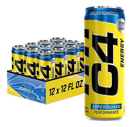 Bebida Energética C4 De 12 Oz (paquete De 12), Bomba Congela