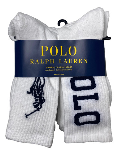 Medias Hombre Largas Sport Polo Ralph Lauren Por 6 Unidades