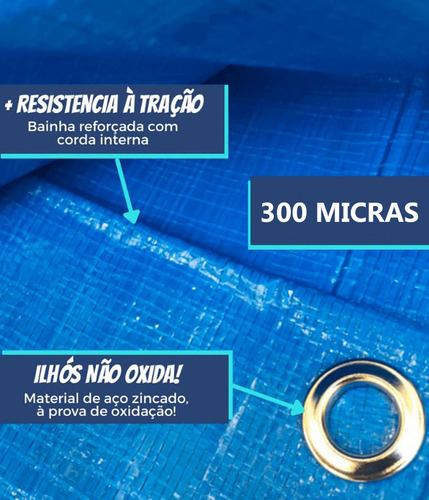 Lona Leve 3,5x13 Impermeável Multiuso 300 Micras 13x3,5