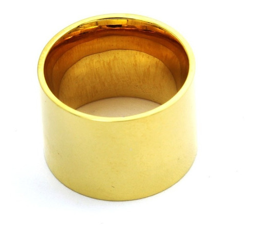 Anillo Acero Inoxidable Dorado Mujer Liso Minimalista