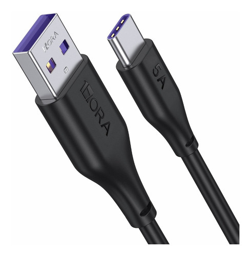 Cable De Carga Súper Rápida Usb - Usb C 5a 1 Metro Color Negro