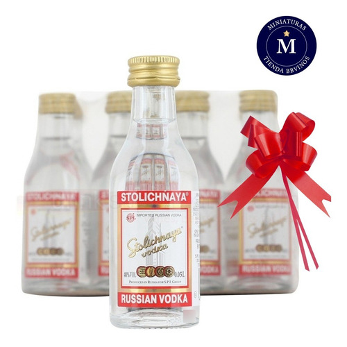 12 Miniaturas Vodka Stolichnaya Original (50ml 40% Pet)