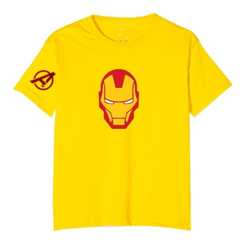 Polera Iron Man Insignia Manga Avengers Superheroe  Niño