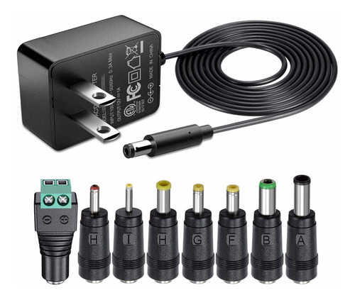 Soulbay Cargador De Adaptador De Ca De 12 V Y 1 A Con 8 Punt