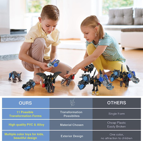 11 Formas Dinosaurio Transformando Juguetes Robot Para Niños