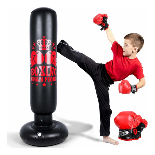 Inflatable Bag For Kids 63 Inch Boxing With Gloe Bounce