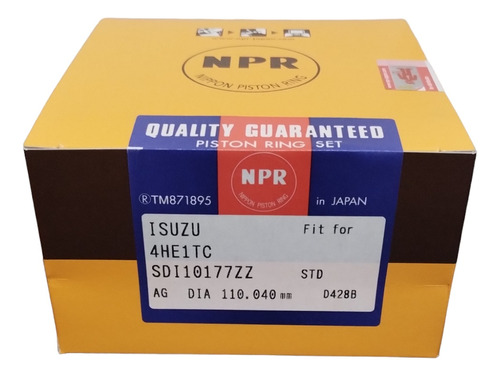 Anillos Isuzu 4he1t 4 Aros Encava Ent900 Marca Npr