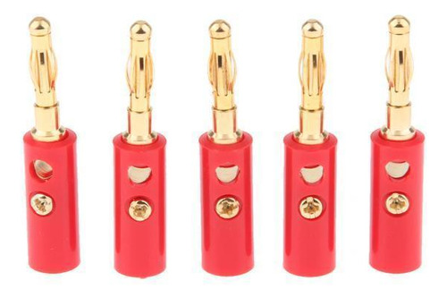 2 X 5 Unids Sondas De Prueba Plátano Conector De 4mm Rojo